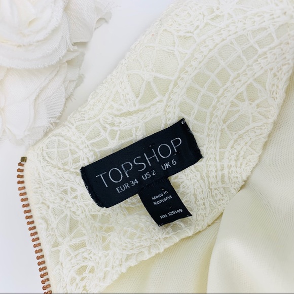 TopShop Ivory Lace Mesh Dress - Picture 8 of 9